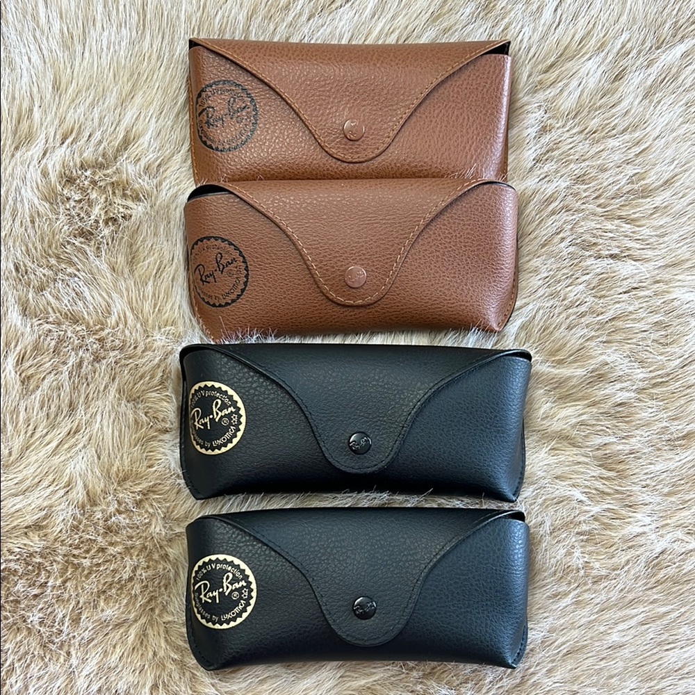 Ray-Ban Brown and Black Leather Cases (set of 4)